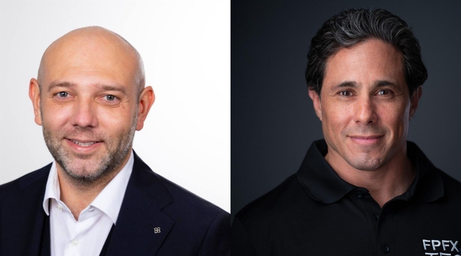 (From left): Sergei Dobrovolskii, CEO of Quadcode; Justin Hertzberg, CEO of FPFX and PropAccount.com