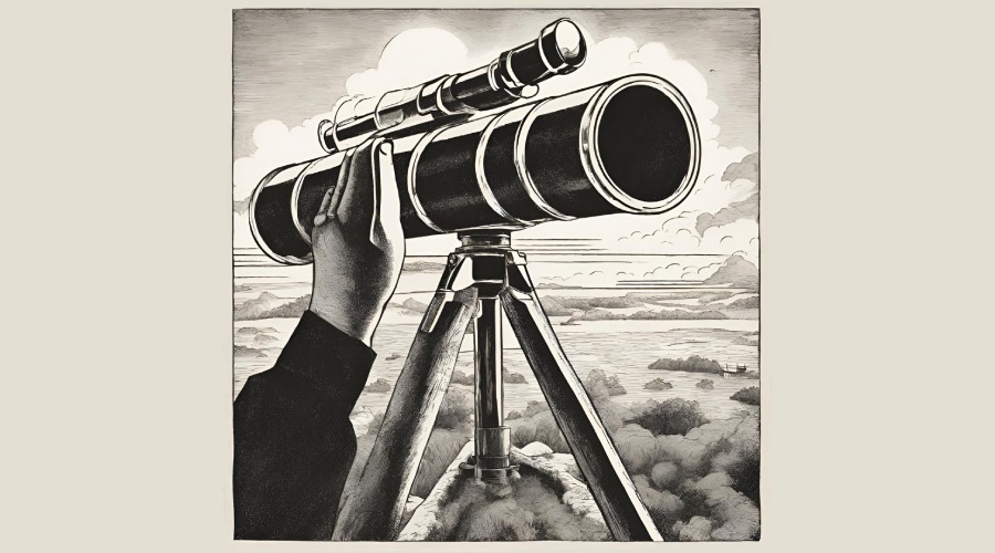401(k) Plan Long-Term Vision Image of Telescope looking in the future