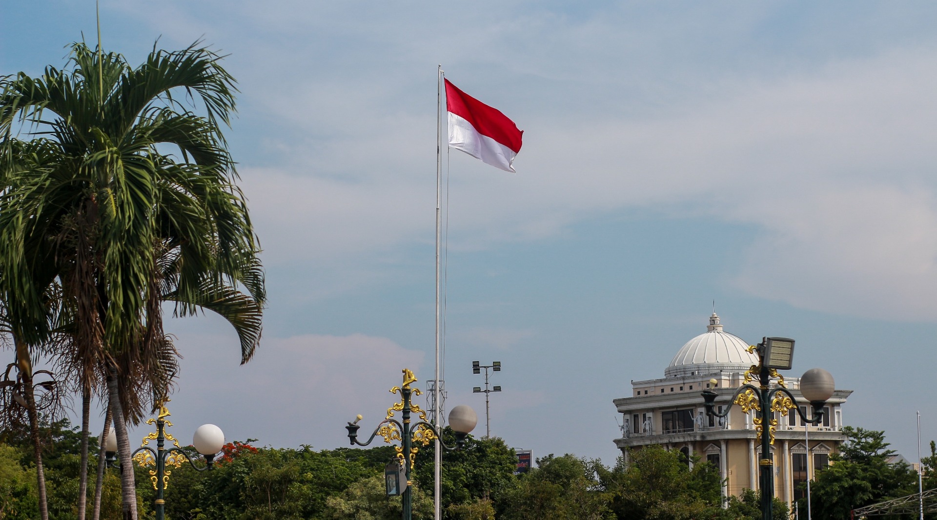 A flag of Indonesia