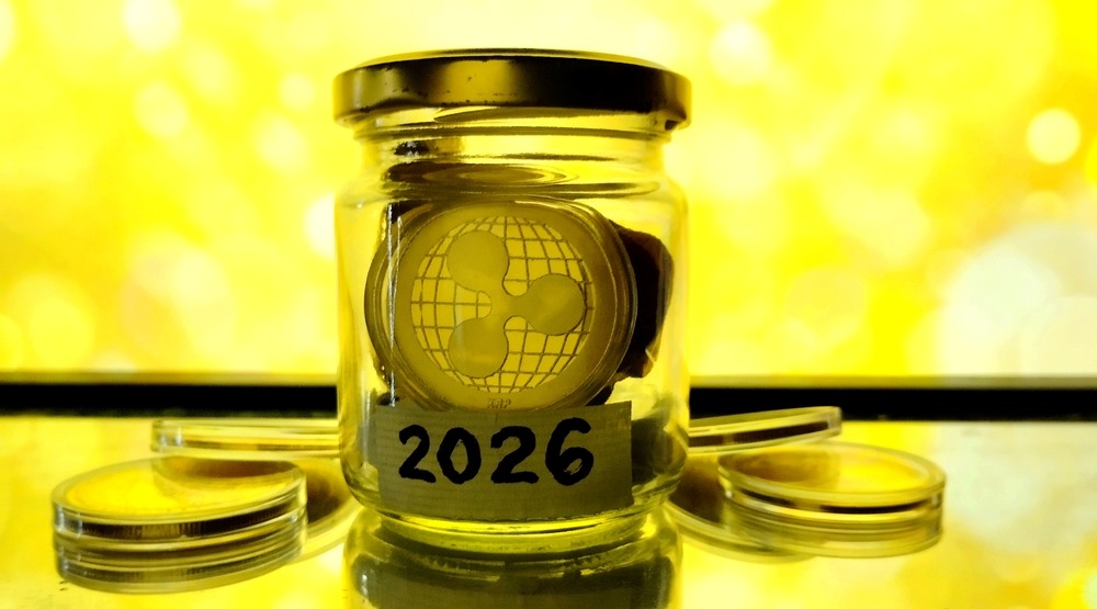 XRP token stored in a jar labeled 2026