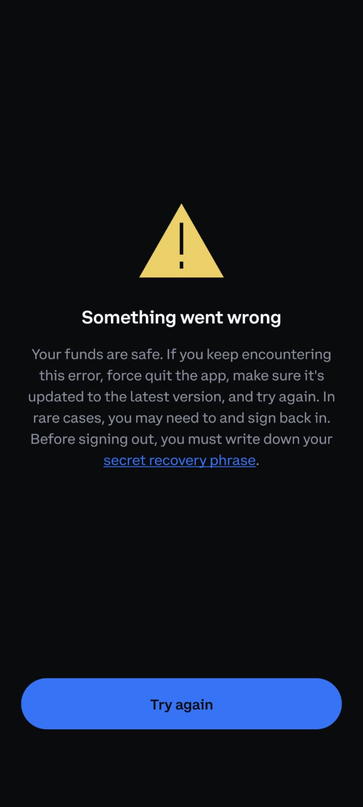 A screenshot of Coinbase Wallet app
