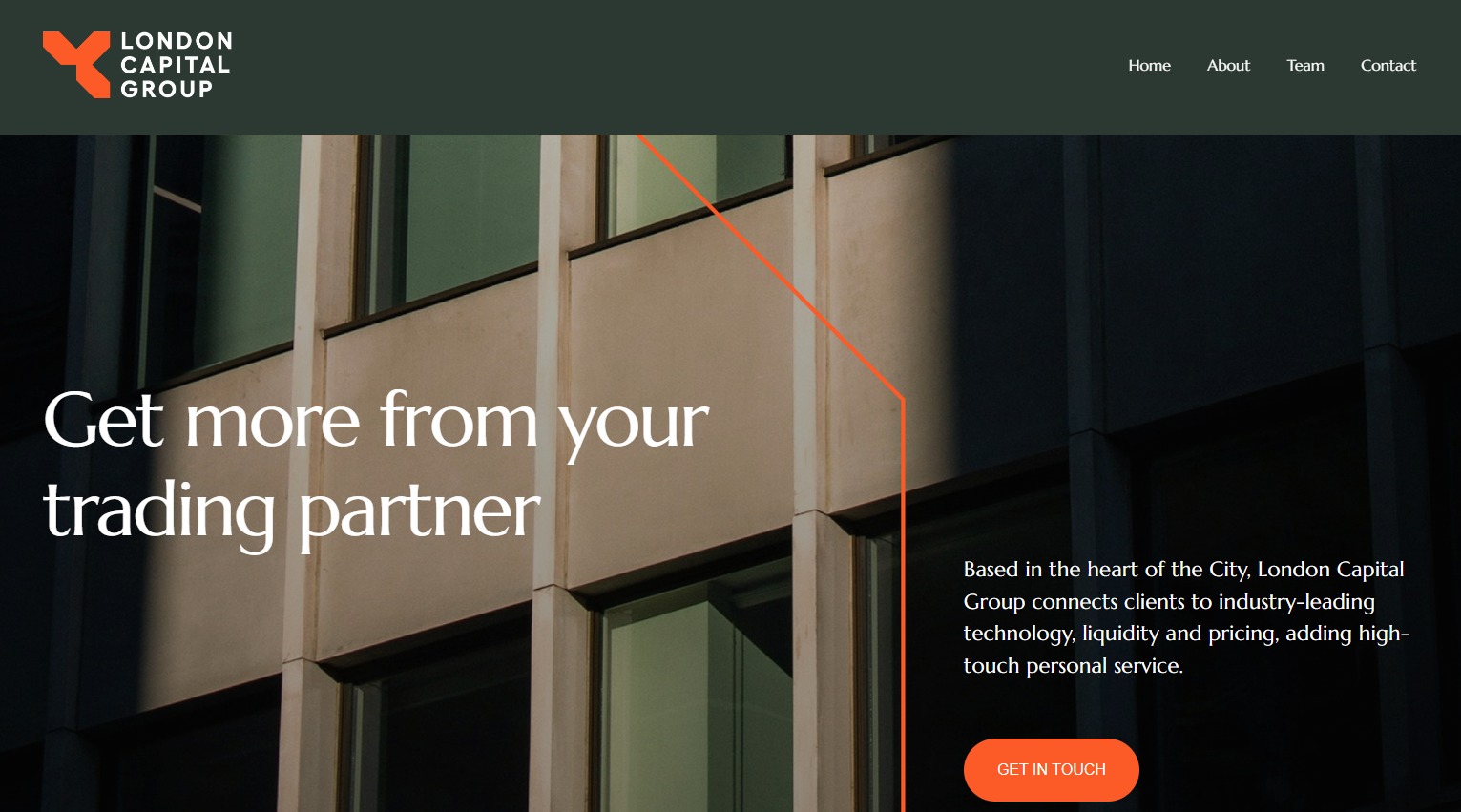 A screenshot of London Capital Group website