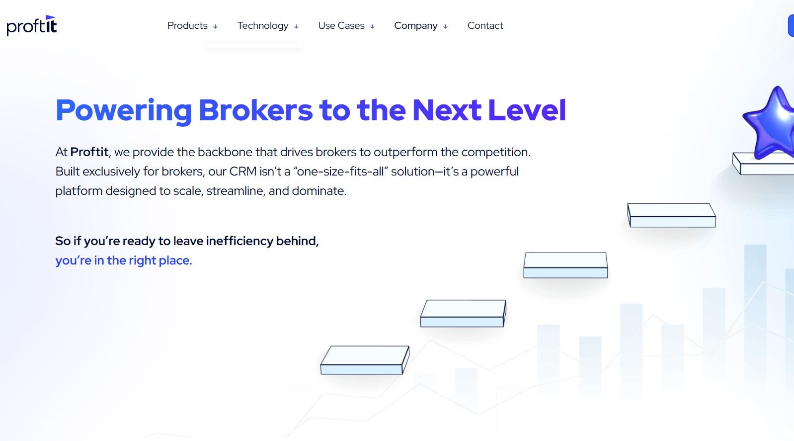 A screenshot of Proftit website