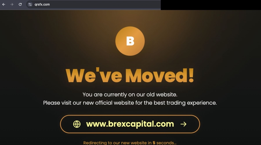 A screenshot of QRS Global redirecting traffic to Brex Capital