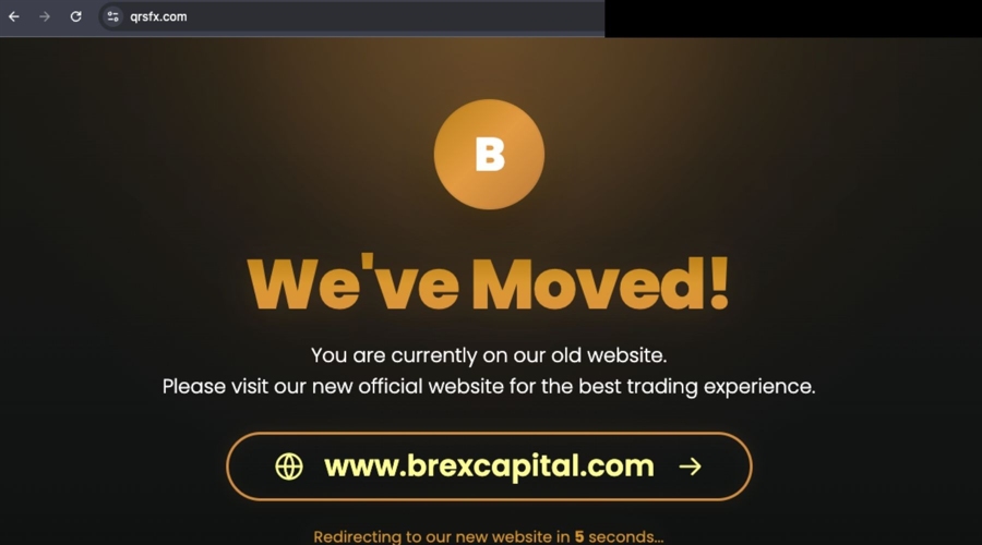 A screenshot of QRS Global redirecting traffic to Brex Capital