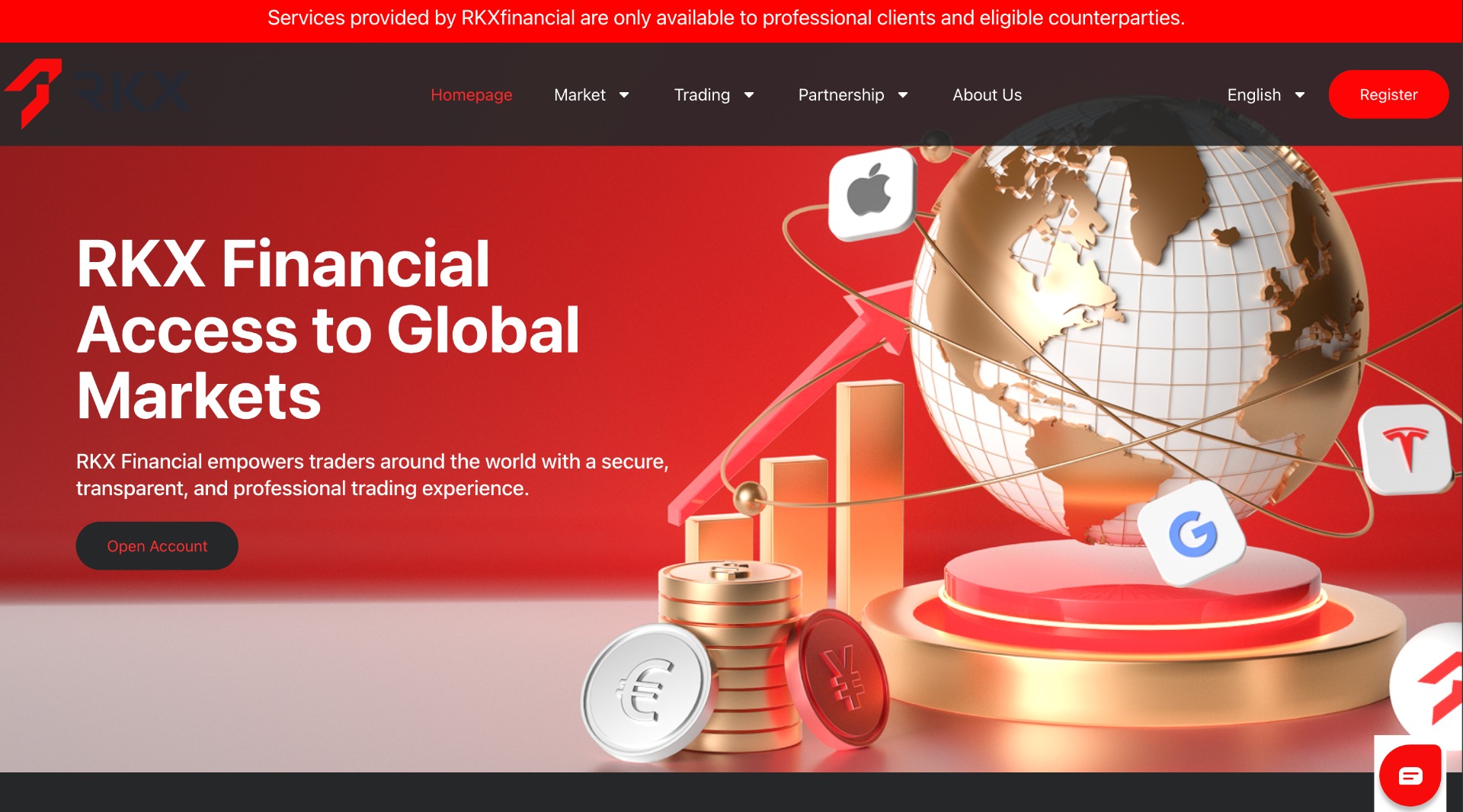 A screenshot of RKX's South Africa website