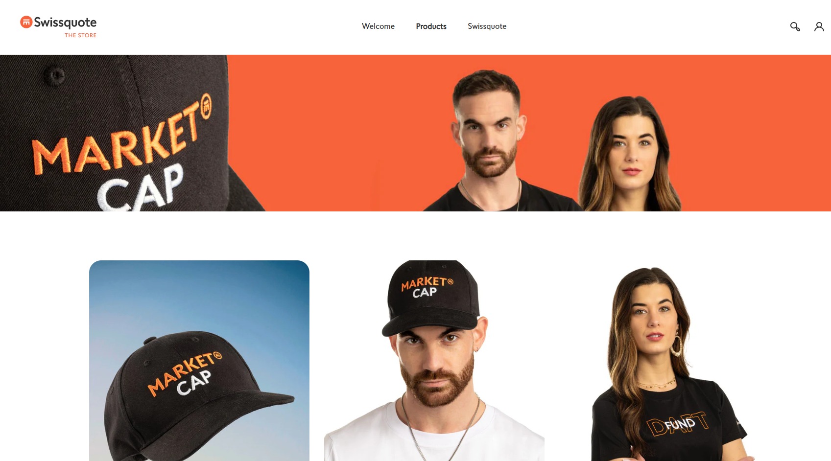 A screenshot of The Swissquote Store website