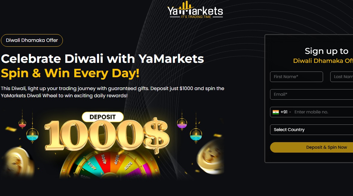 A screenshot of the Diwali promotion page on offhore CFDs broker Ya Markets