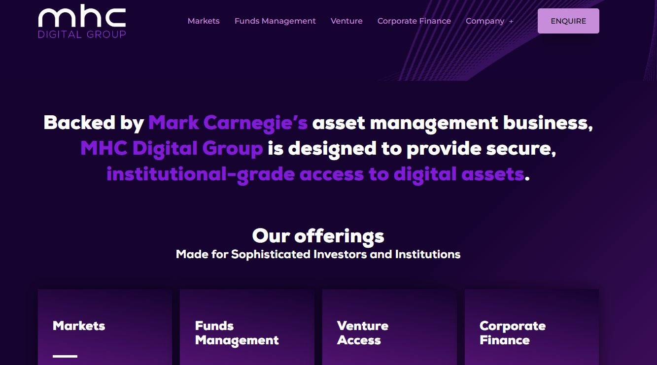 A screenshot of the MHC Digital Group website