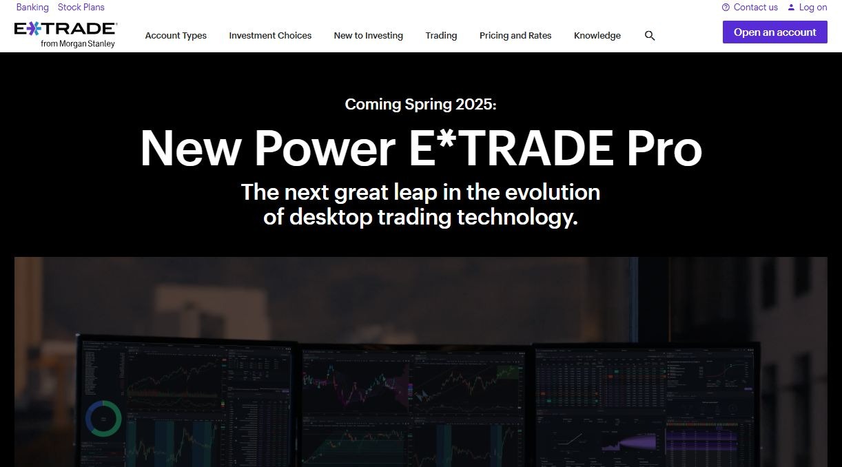 A screenshot of the website of the upcoming E*Trade Pro platform