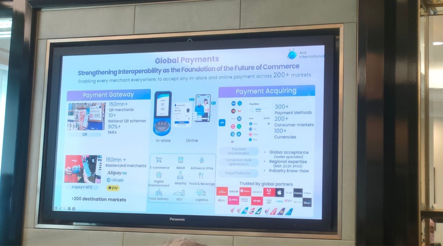 A slide showing Ant International's payment network