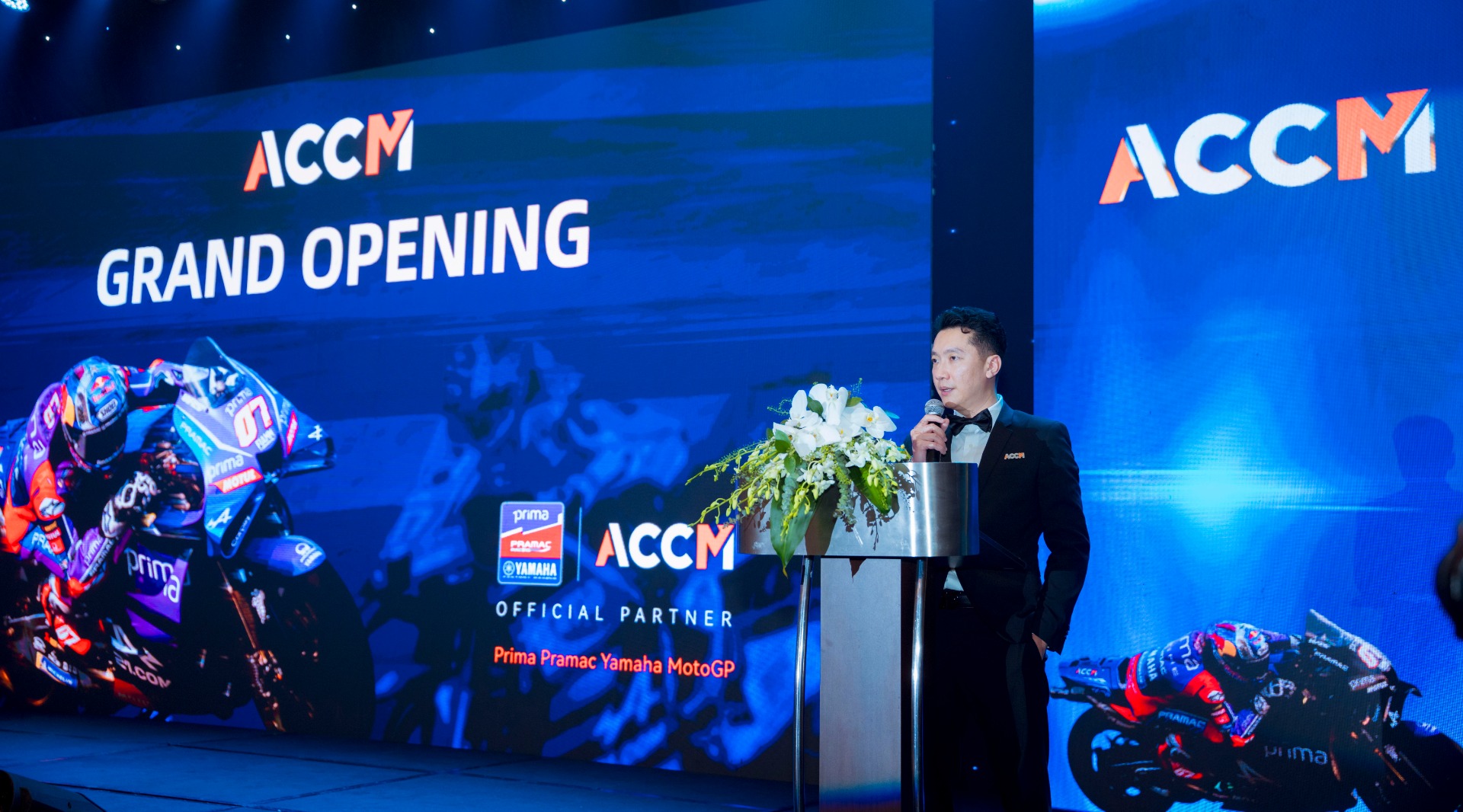 ACCM's CEO Tien Ching at the opening of one of the broker's Vietnam support hub