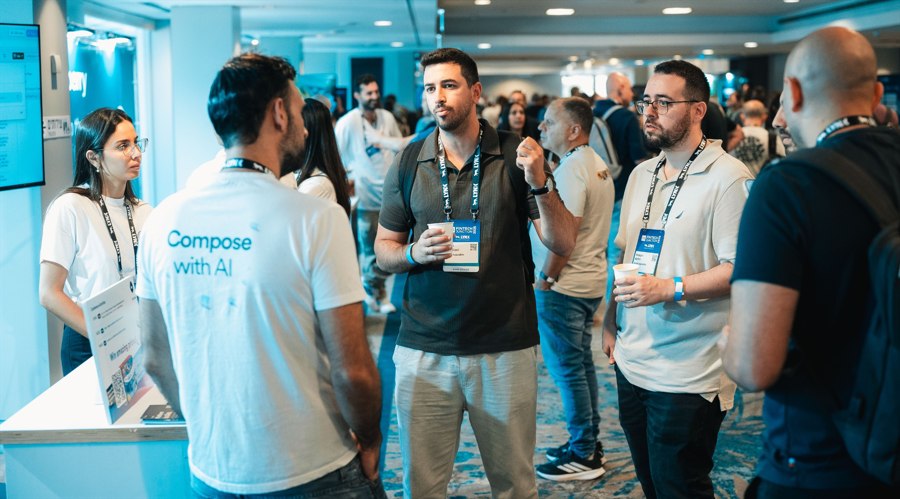 Attendees interacting at Fintech Junction