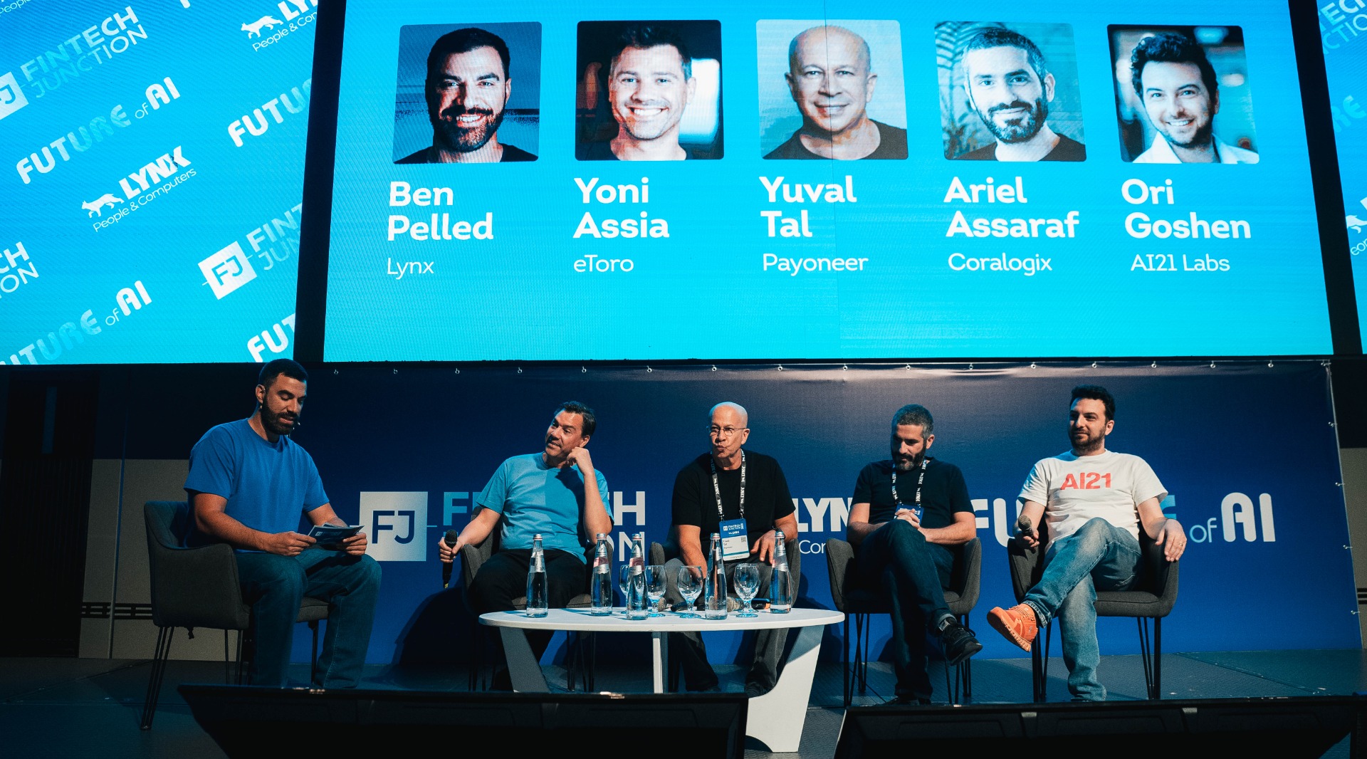Ben Pelled (Lynx), Assia, Yuval Tal (Payoneer), Ariel Assaraf (Coralogix), Ori Goshen (AI21 Labs)