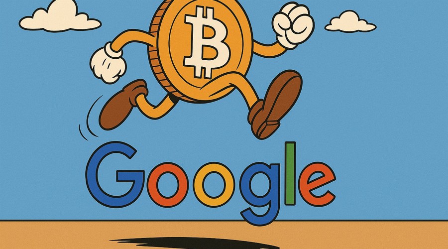Graphic representic Bitcoin flipping google (alphabet) market cap