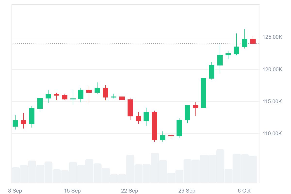 Precio de Bitcoin hoy. Fuente: TradingView