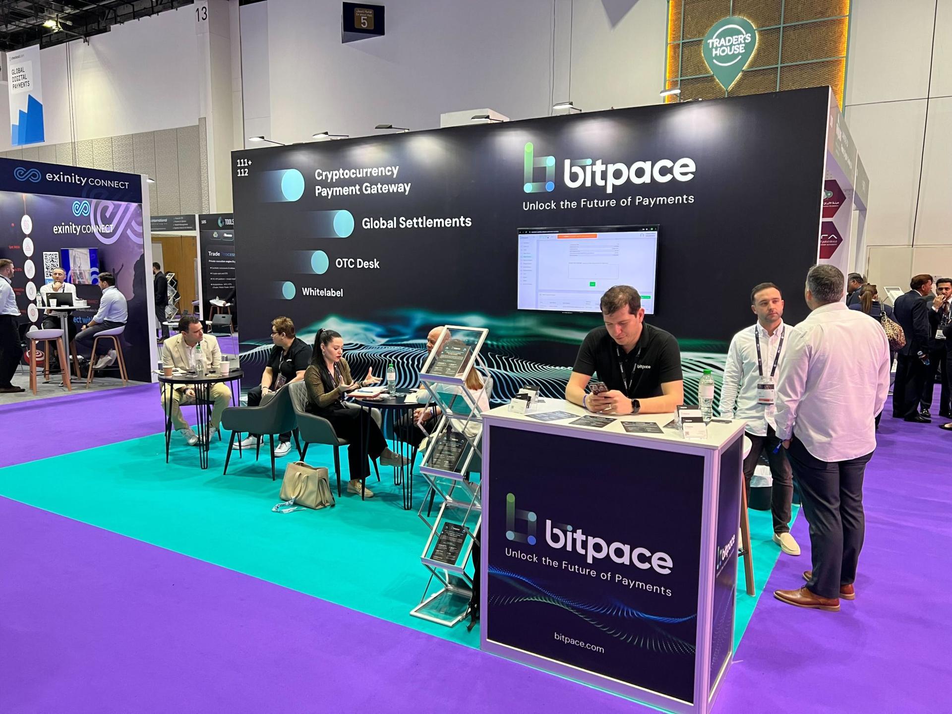 Bitpace at iFX Expo Dubai 2025 discussing cross-border payments and stablecoins.