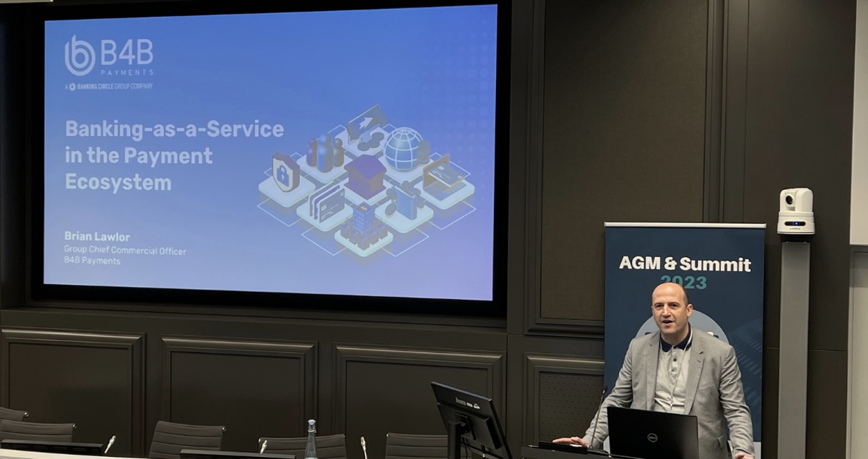 Brian Lawlor, CCO of B4B Payments, speaking at the PIF AGM &amp; Summit