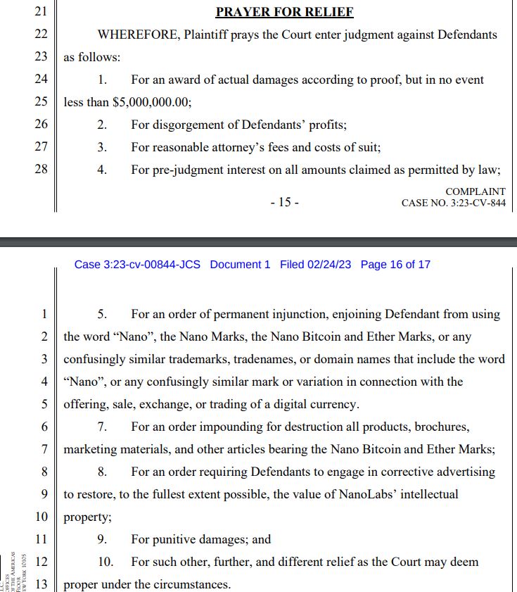 Coinbase vs Nanolabs