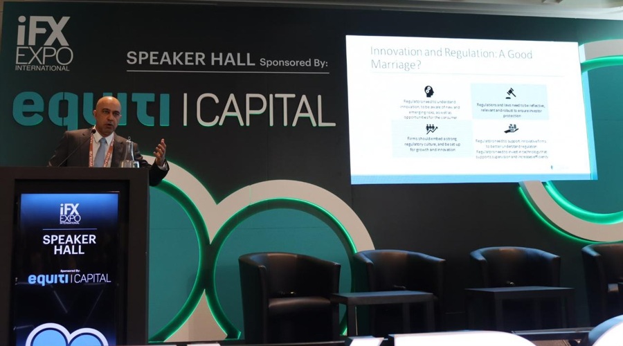 CySEC’s Chairman, Dr. George Theocharides speaking at iFX EXPO International 2024