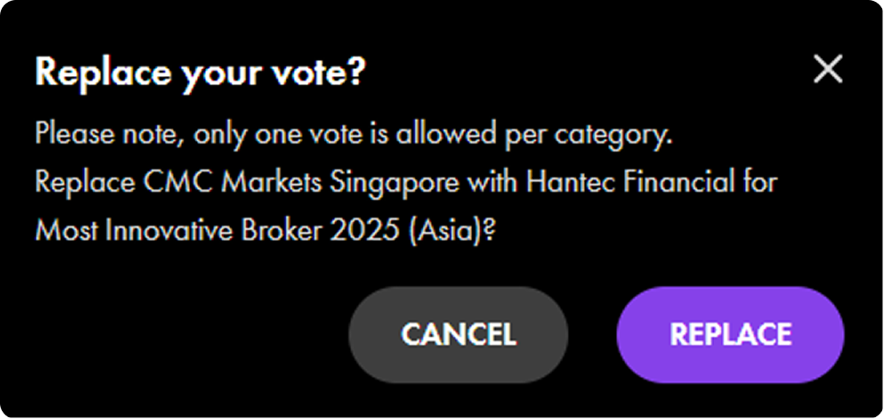 Do you want to replace your vote?