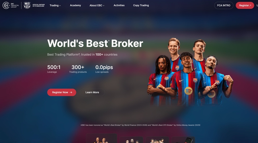 EBC Financial's offshore homepage