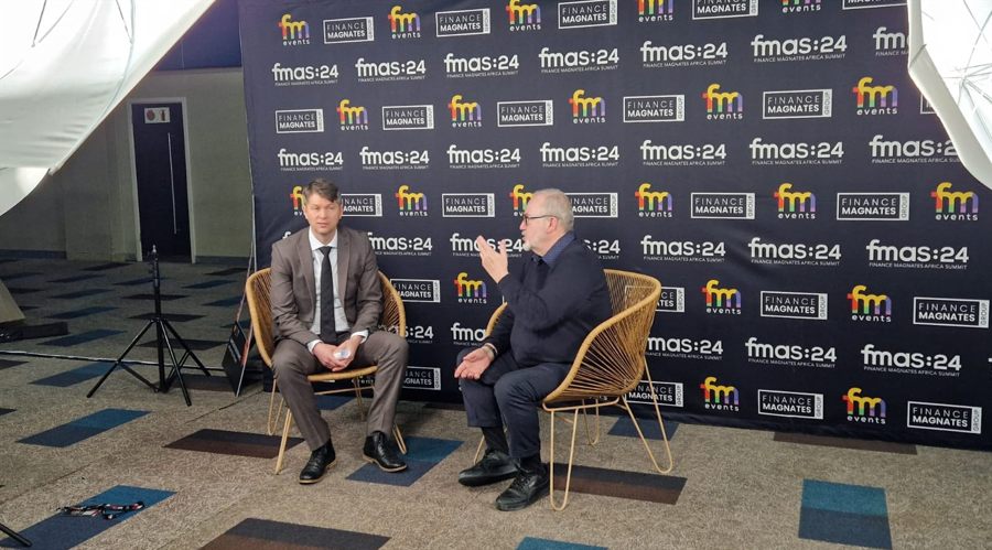 FSCA's Gerhard van Deventer talking to the Finance Magnates Group