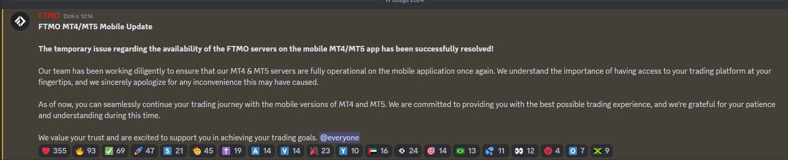 FTMO's important update on Discord