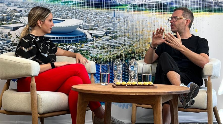 Finance Magnates talking to Alfonso Cardalda, CMO of Exness, at South African office opening