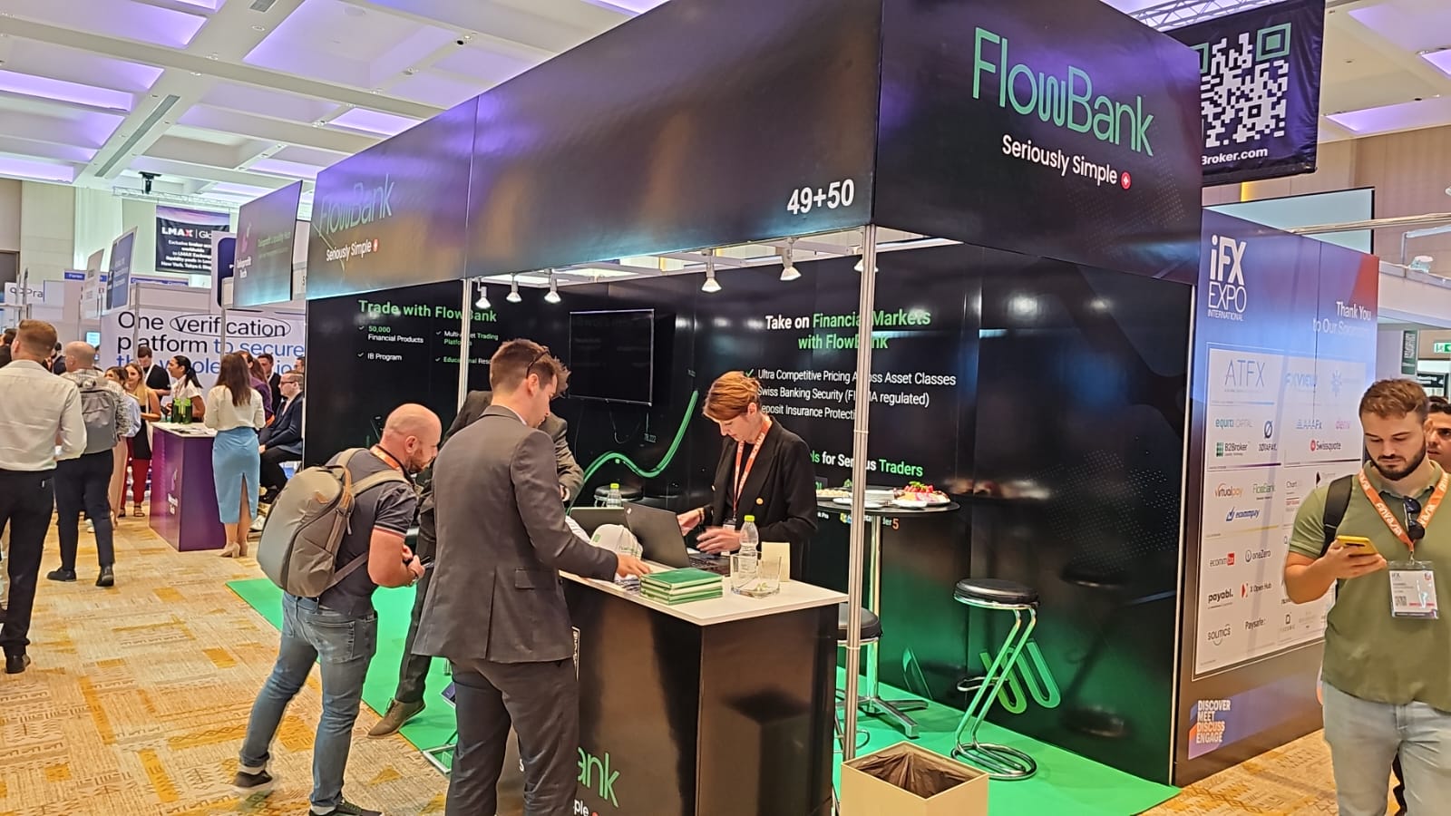 FlowBank booth at iFX EXPO International 2023