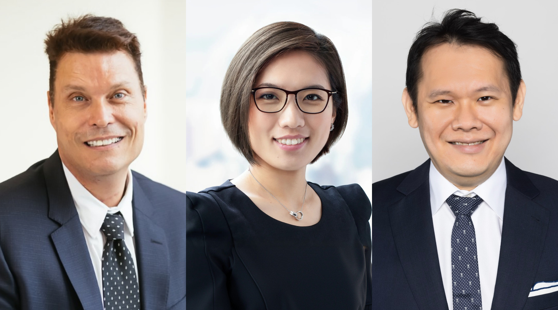 From left: Robert St Clair, Yain Wang and Shawn Ang