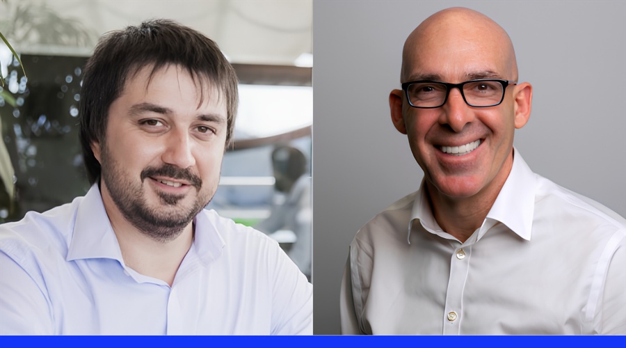 From left: Roman Nalivayko (TraderEvolution) and Quinn Perrott (TRAction)