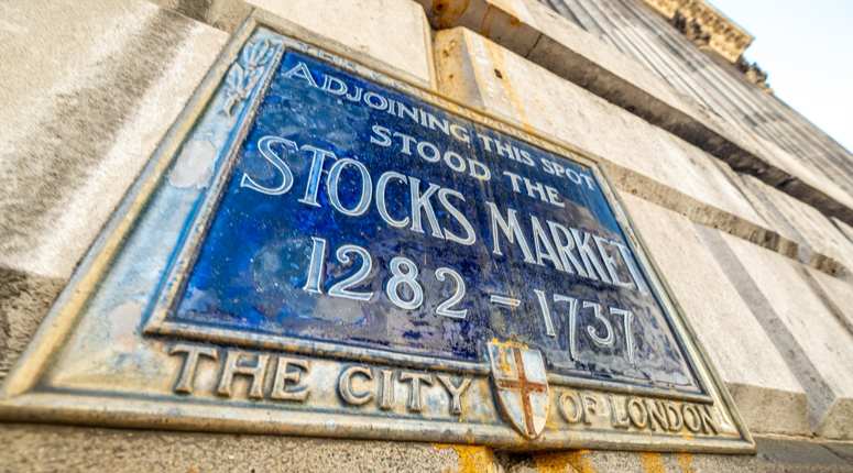 Historic City of London former Stock Market location on what is now Mansion House