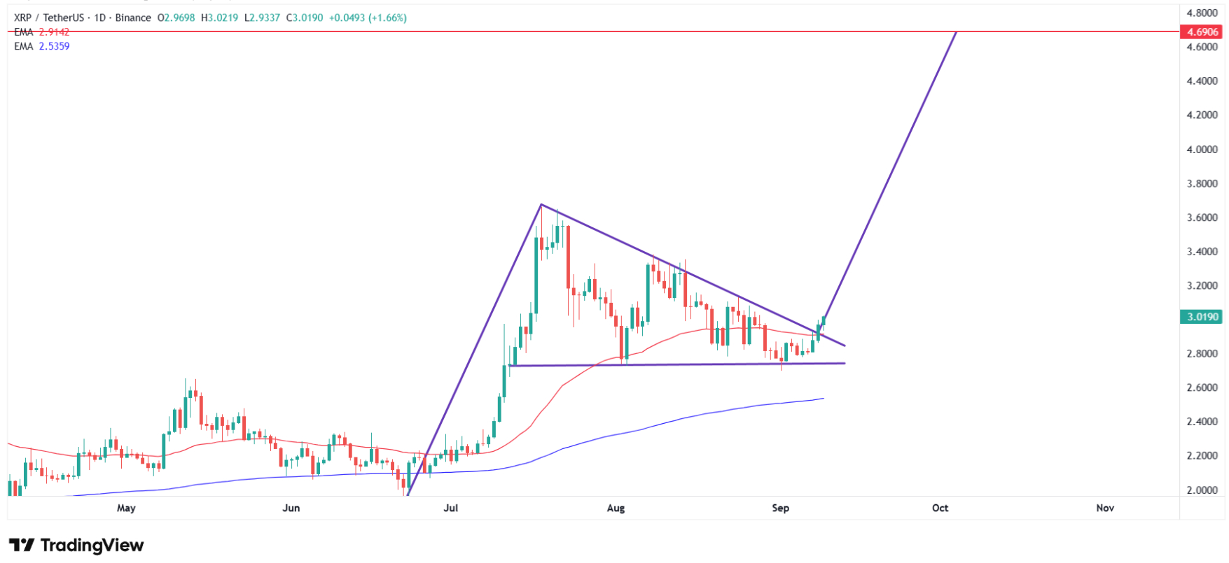 How high can XRP price go? Source: Tradingview.com