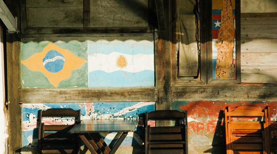 Brazil and Argentina Painted Flag Image