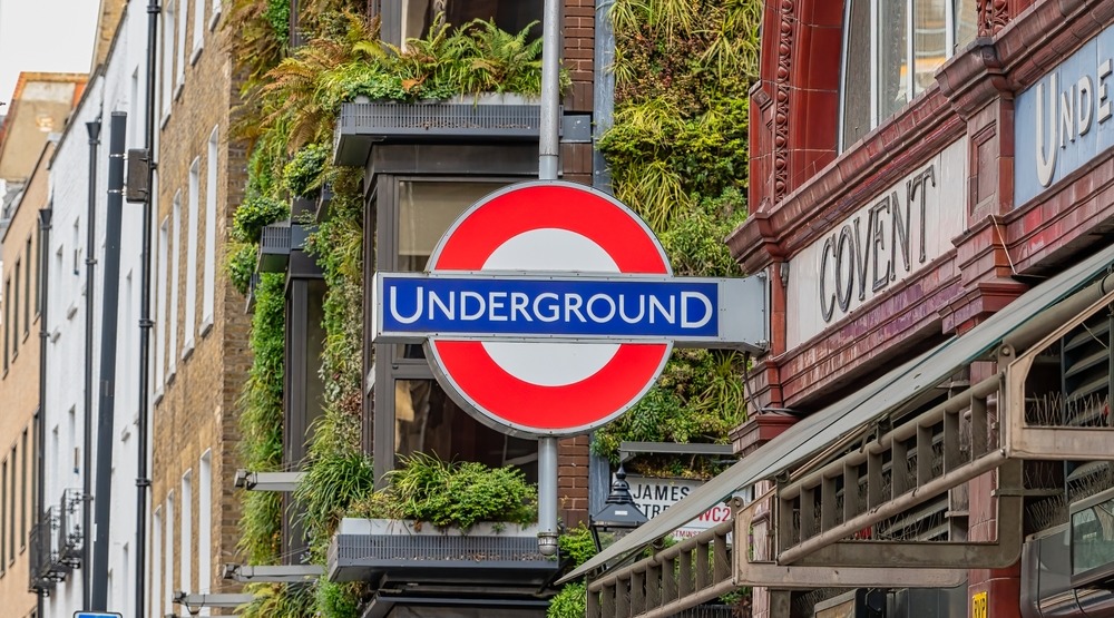 London Underground roundel outside Covent Garden Station