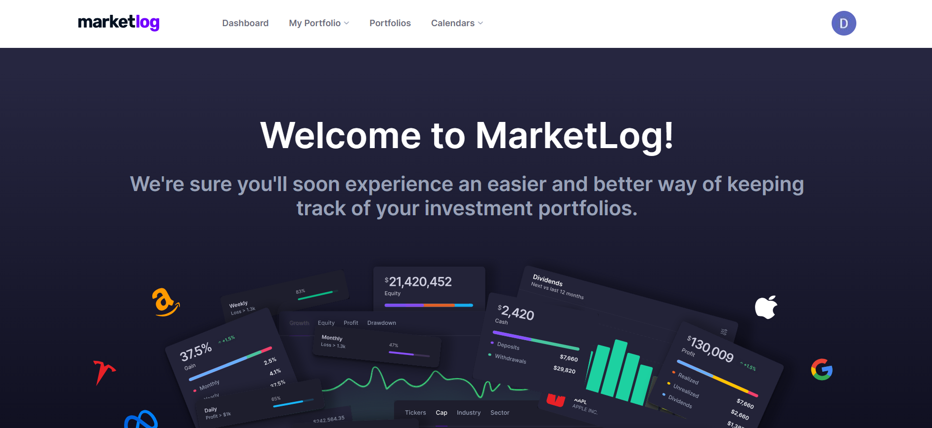 Marketlog website