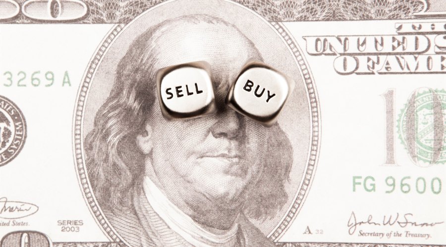 Money banknote sell buy cube