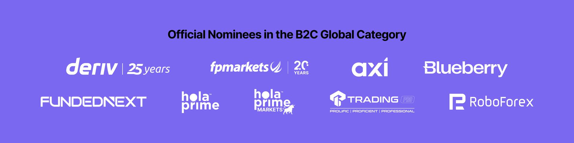 Official B2C Global Nominees in the FM Awards 2025