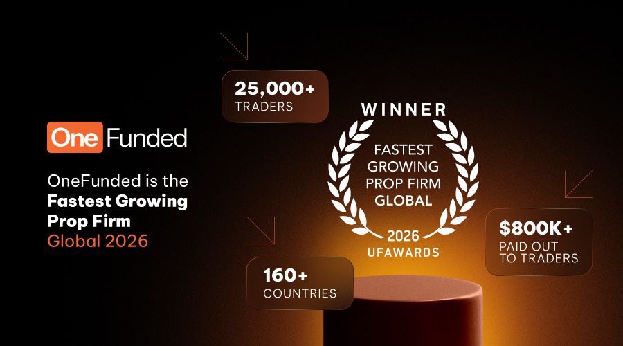 OneFunded Named Fastest Growing Prop Firm Globally at UF AWARDS Global 2026