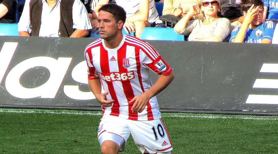 Owen playing for Stoke City in a Premier League match, Source: Wikipedia