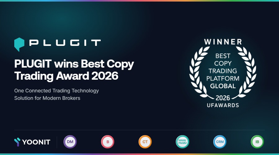 PLUGIT wins Best Copy Trading Platform at UF AWARDS 2026; debuts YOONIT solution.