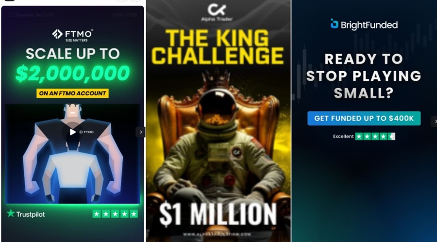 Prop platforms promoting large account size