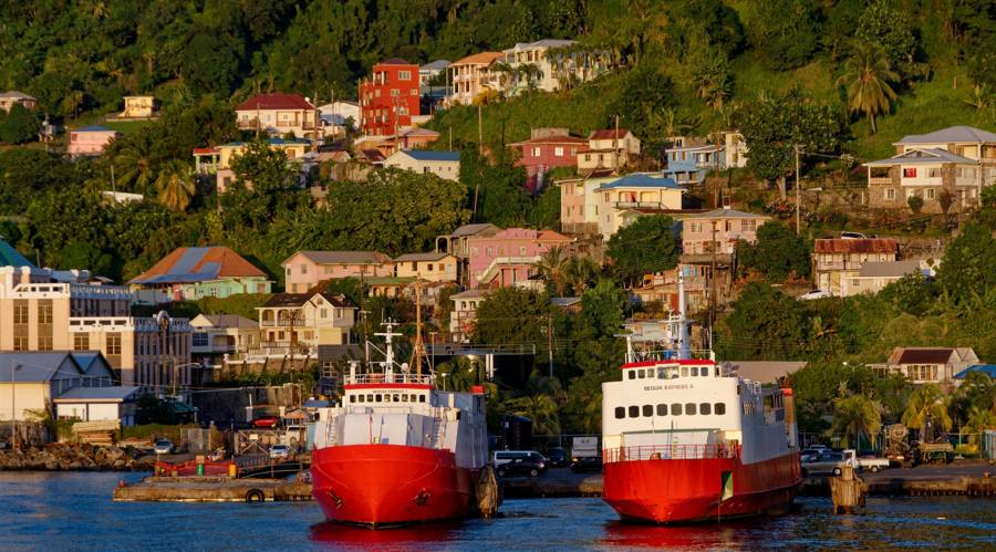 Red Bequia Ferries in Kingstown Harbor, St Vincent (Shutterstock)