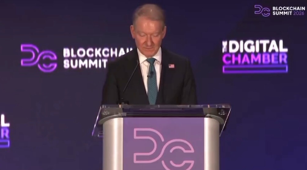 SEC Chair Paul Atkins speaking at Blockchain Summit 2026
