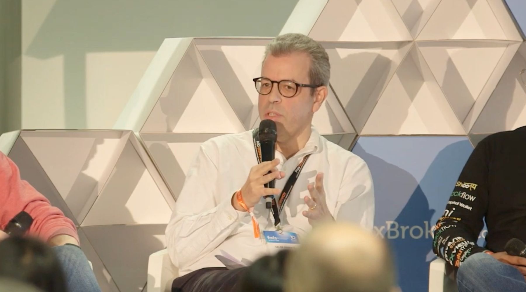 Salim Sebbata speaking at a panel on "Social Trading for the Era of Social Media" in FMLS:22