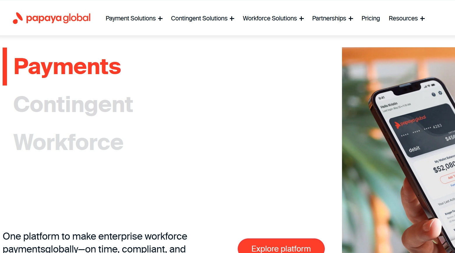 Screenshot from Papaya Global’s website