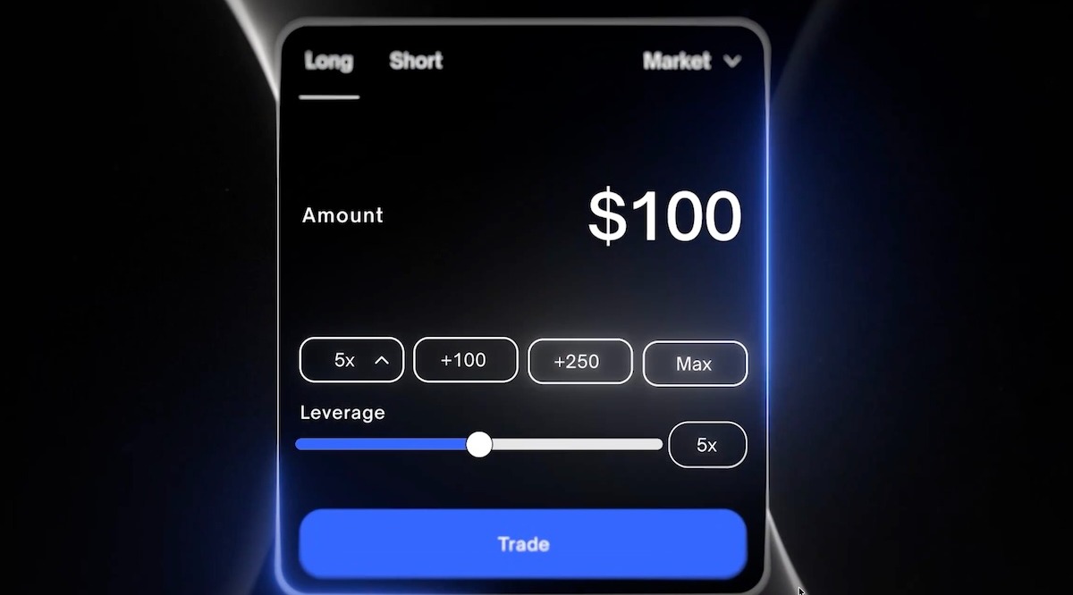 Screenshot from Polymarket video announcing derivatives launch