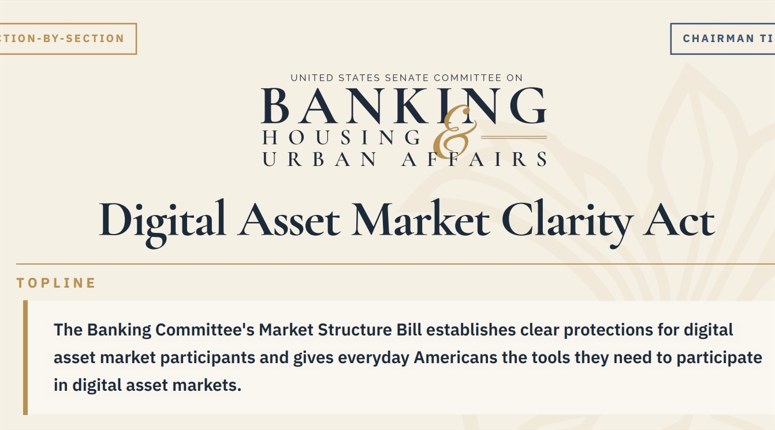Screenshot of CLARITY Act. Source: U.S. Senate Committee on Banking, Housing, and Urban Affairs