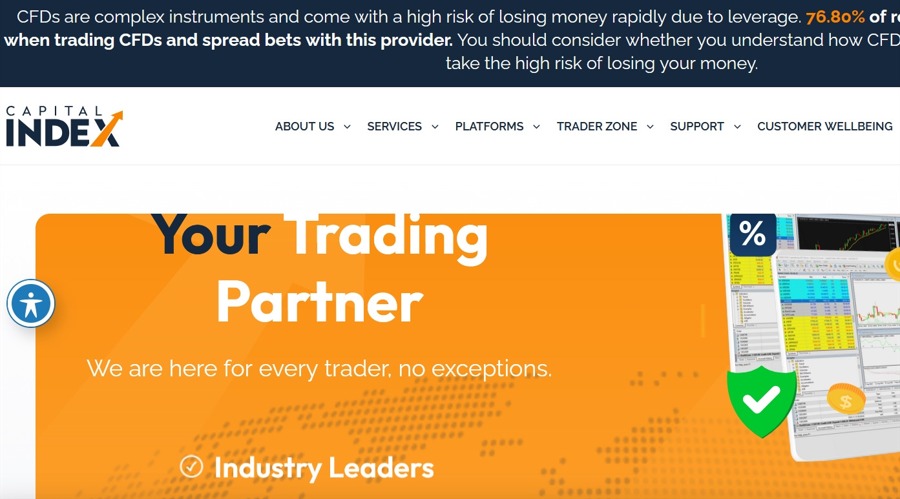 Screenshot of Capital Index UK website